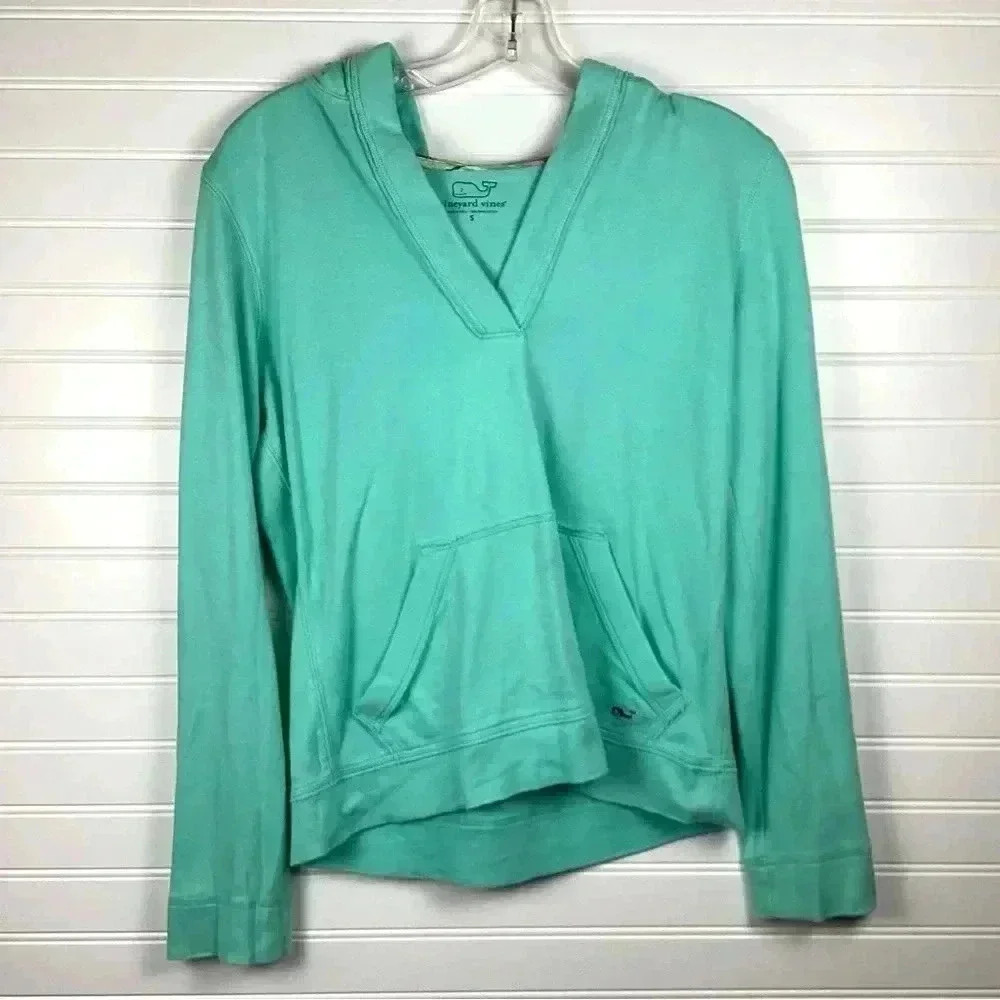 Vineyard Vines Mint Green Hooded Size Small 100% Pima Cotton